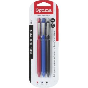 Gel pisala Optima, Soft Touch, 3 barve