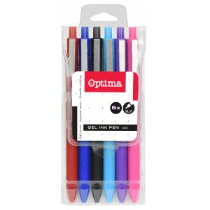 Gel pisala OPTIMA, Soft Touch, 6 barv