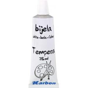 Tempera KARBON v tubi, 35ml, bela