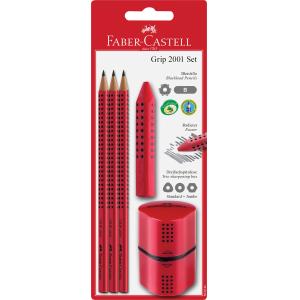 Svinčnik FABER-CASTELL, grip 3/1 rdeč