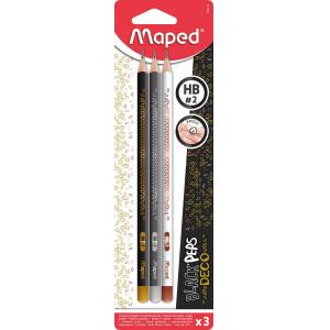 Grafitni svinčnik MAPED Deco HB, 3/1