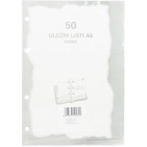 Vložni listi Pigna, A5, m.karo 40 listov