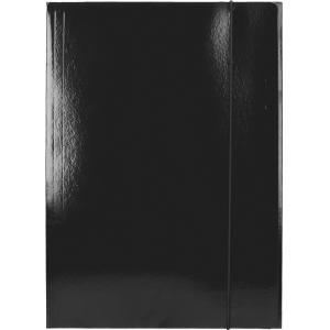 Mapa z elastiko Optima, A4 črna 400g