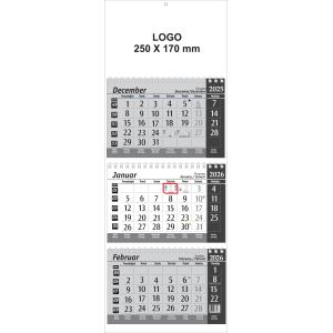 Koledar Tridelni Špiralni bela 2026