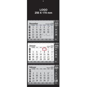 Koledar Tridelni Špiralni črna 2026